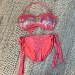 Ninety Nine Degrees Peach Bikini Top & Bottom